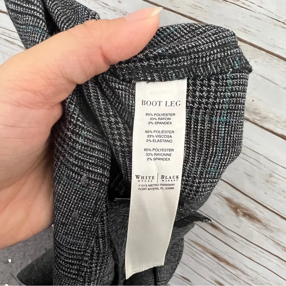 White House Black Market Gray Black Blue Plaid Bootcut Career Pants